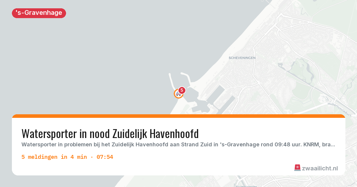 Kaart van de activiteitspiek bij 's-Gravenhage