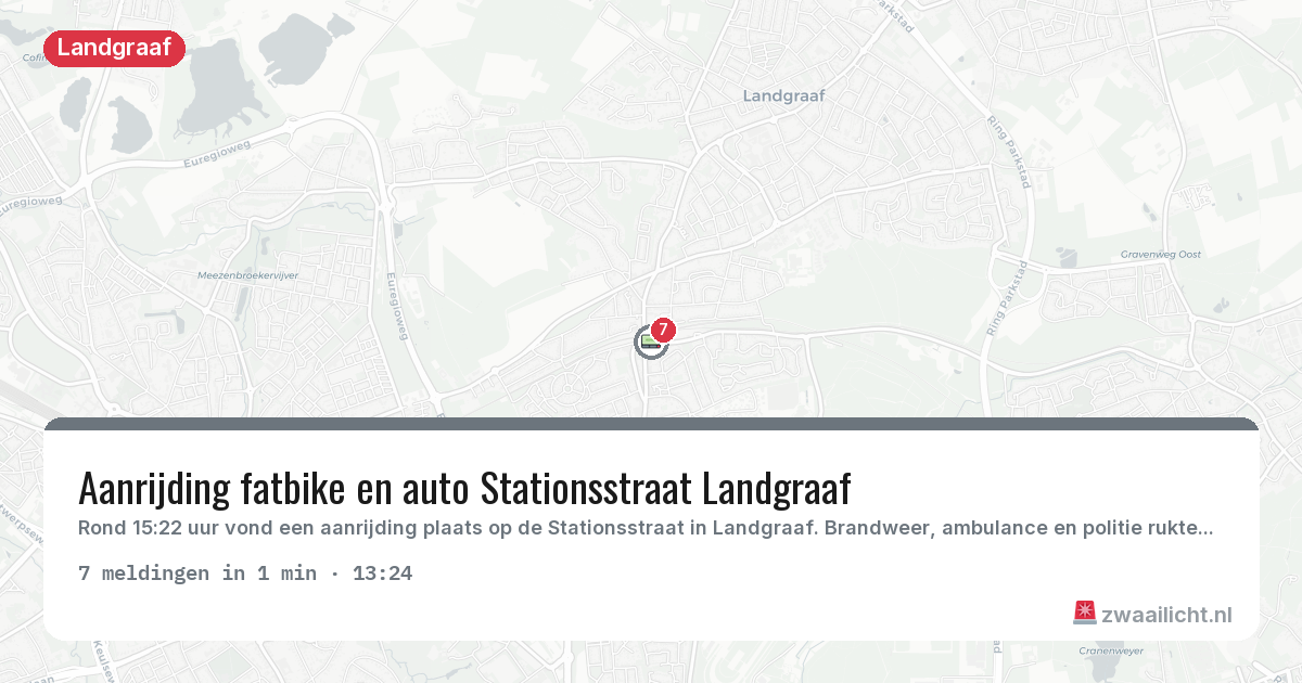 Kaart van de activiteitspiek bij Landgraaf