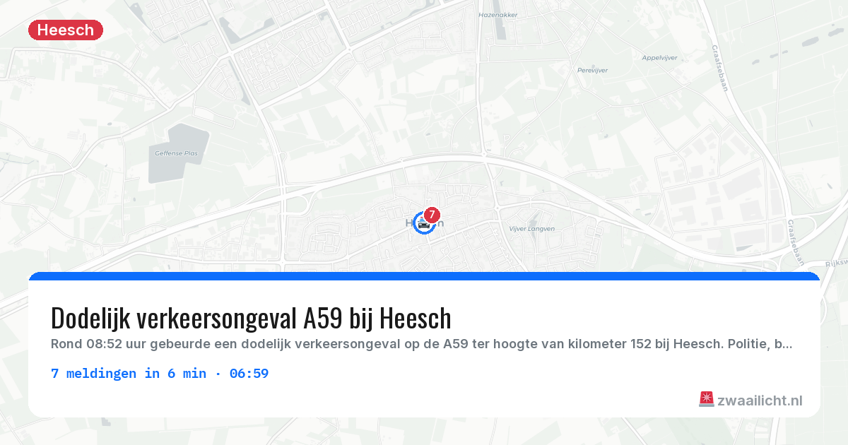 Kaart van de activiteitspiek bij Heesch