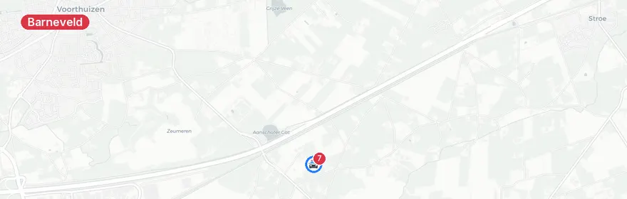 Kaart van Ernstig ongeluk A30 bij Barneveld eist meerdere gewonden