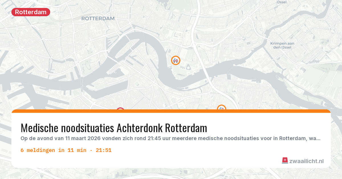 Kaart van de activiteitspiek bij Rotterdam