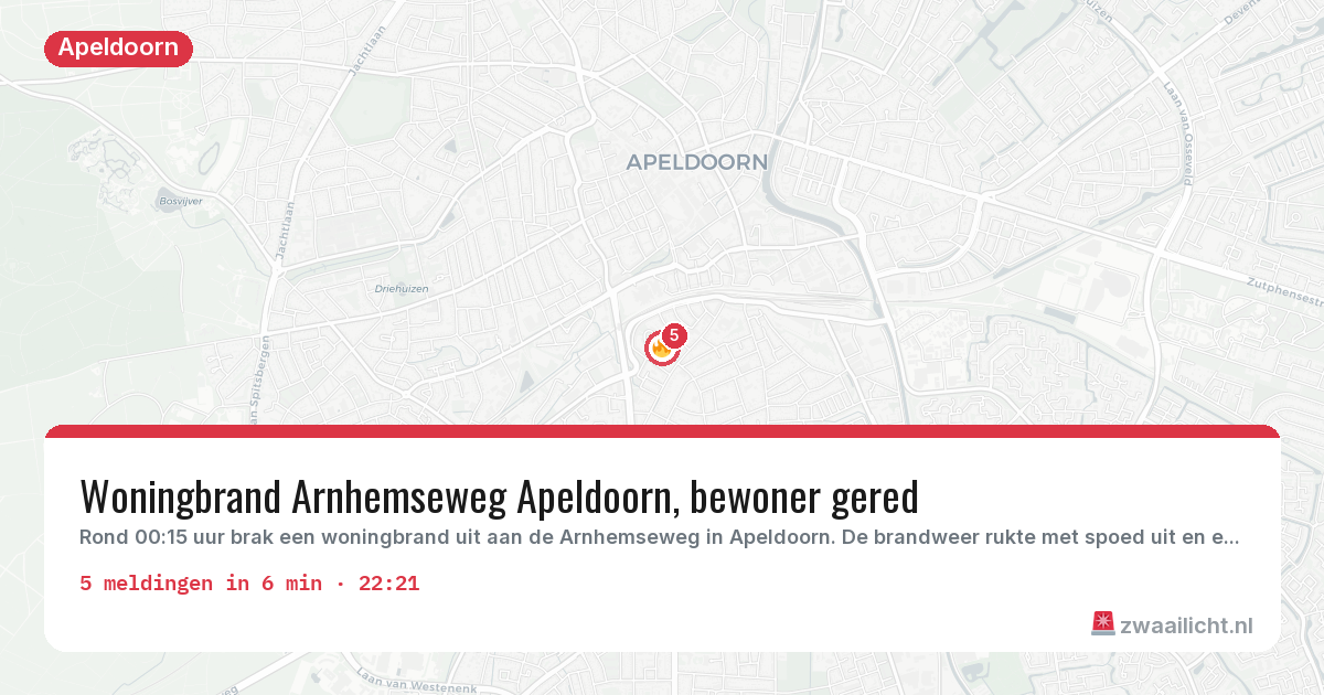 Kaart van de activiteitspiek bij Apeldoorn