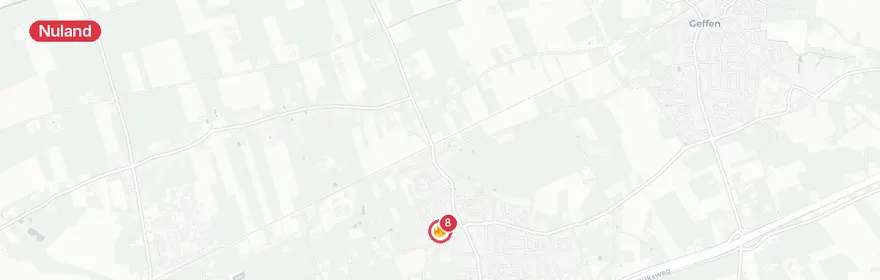 Kaart van Gasexplosie woningbrand Nieuwstraat Nuland