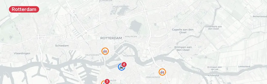 Kaart van Meerdere verkeersongevallen Rotterdam