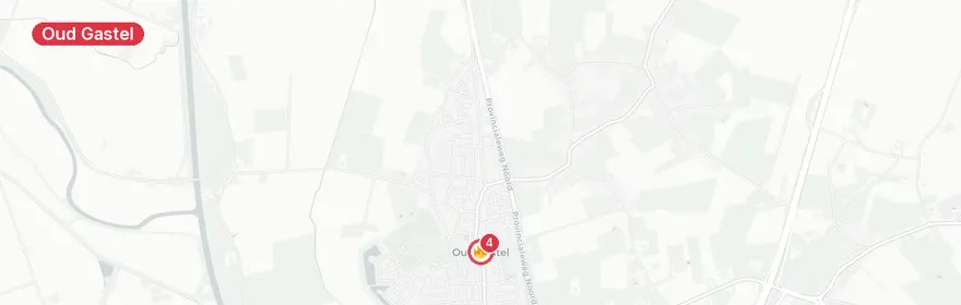 Kaart van Letselongeluk afrit A17, Oud Gastel