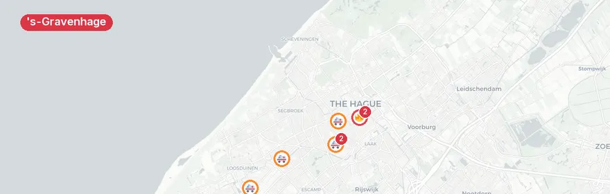 Kaart van Meerdere spoedeisende situaties Den Haag