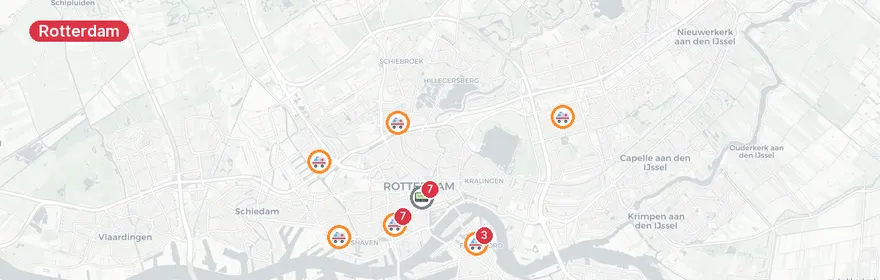 Kaart van Medische spoedgevallen Dr. Molewaterplein Rotterdam