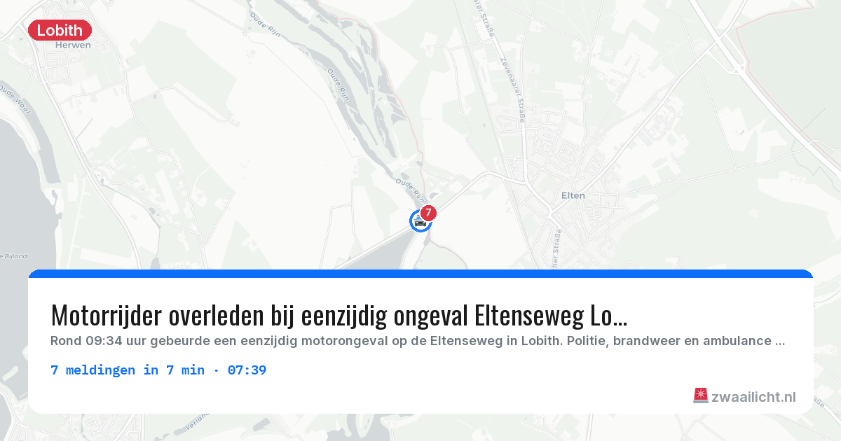 Kaart van de activiteitspiek bij Lobith