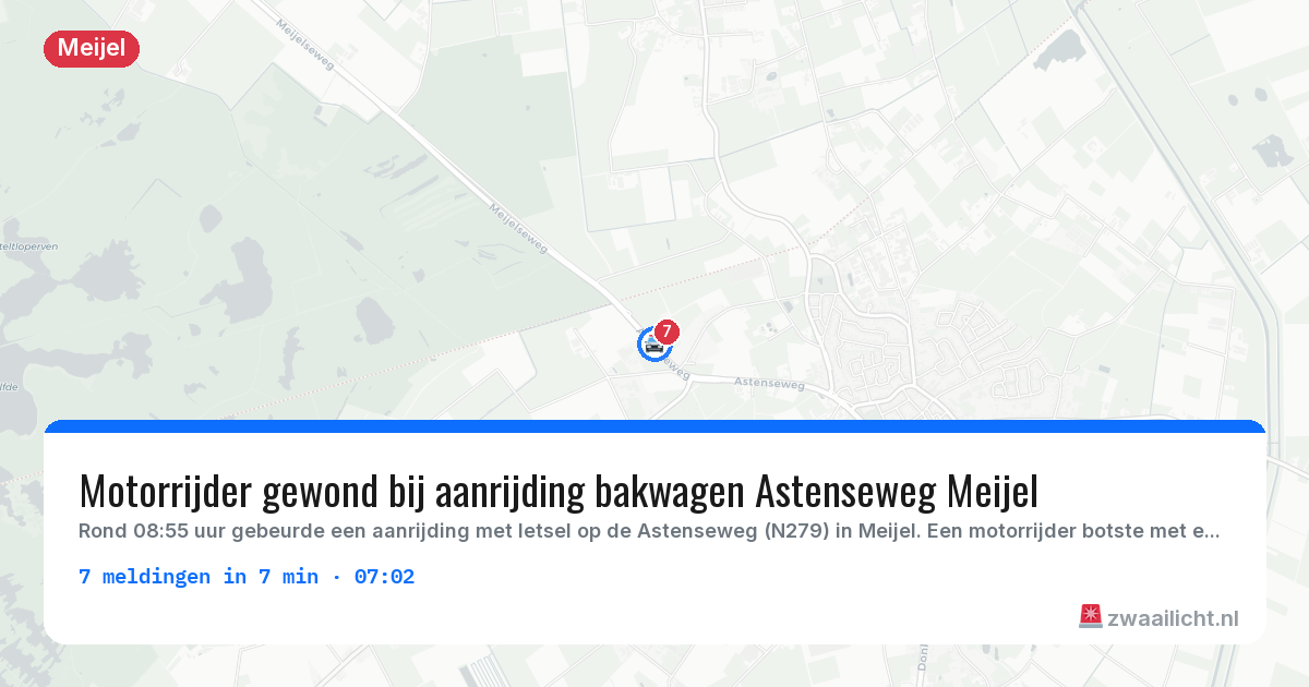 Kaart van de activiteitspiek bij Meijel