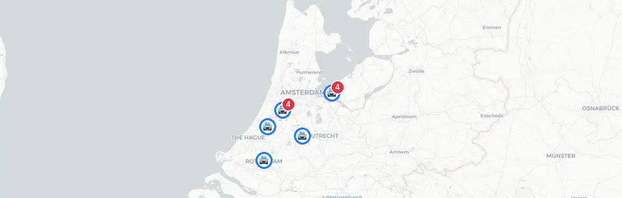 Kaart van Meerdere verkeersongevallen N702 Almere en A4