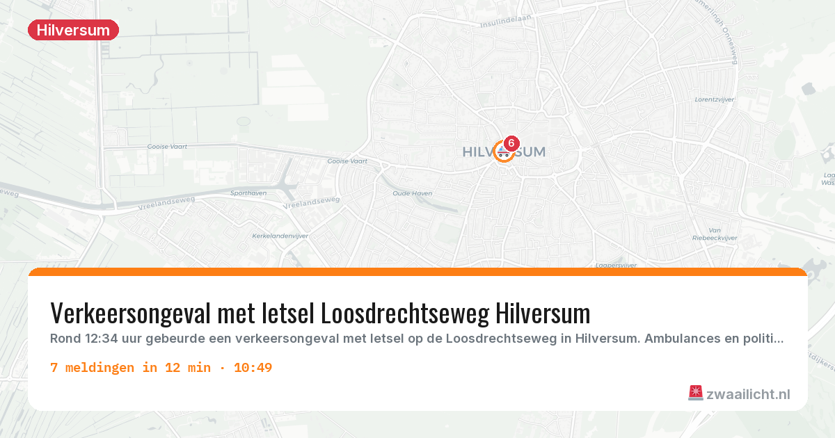 Kaart van de activiteitspiek bij Hilversum