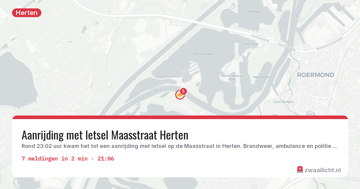 Kaart van de activiteitspiek bij Herten