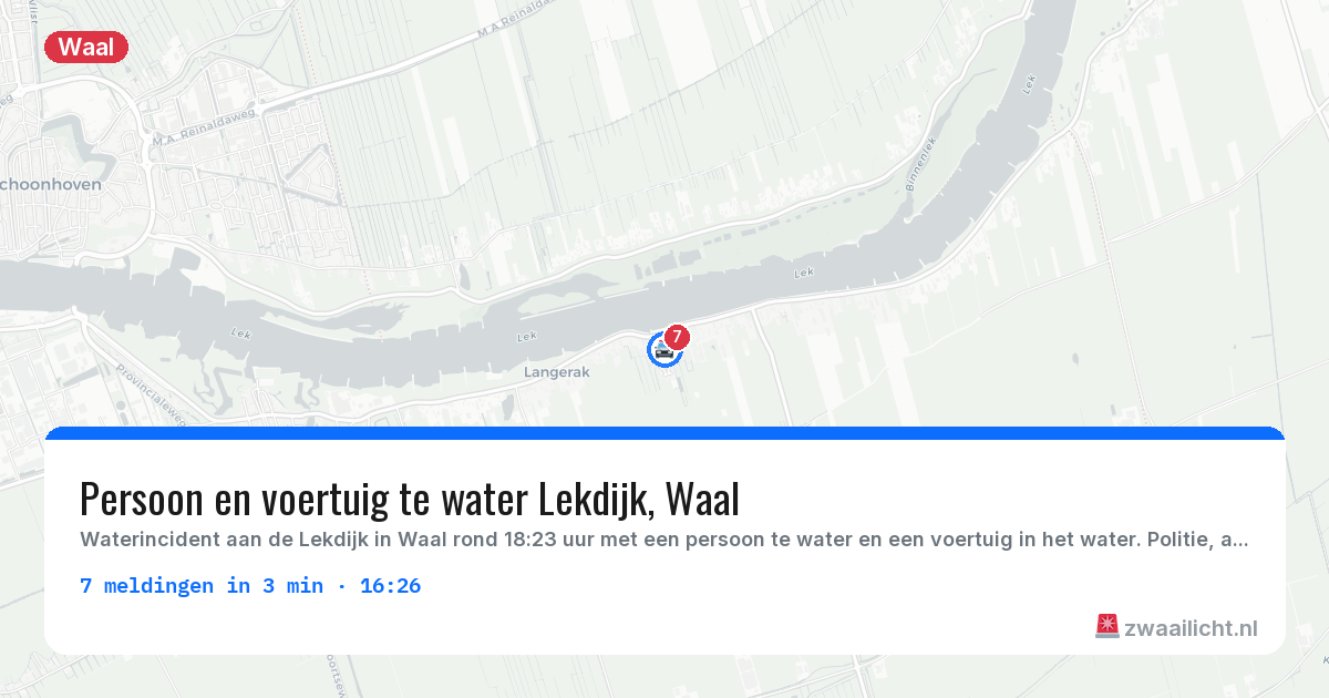 Kaart van de activiteitspiek bij Waal