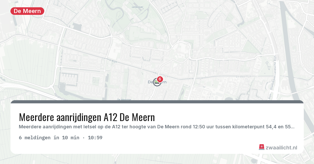 Kaart van de activiteitspiek bij De Meern