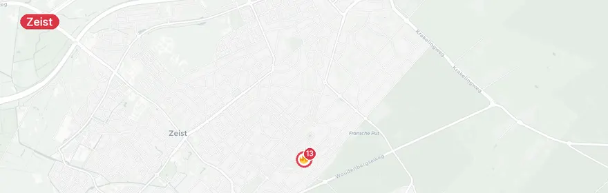 Kaart van Grote brand orgelpijpenfabriek Woudenbergseweg Zeist