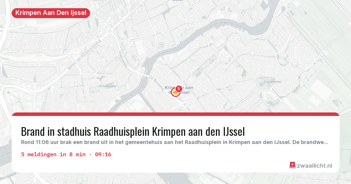Kaart van de activiteitspiek bij Krimpen Aan Den Ijssel