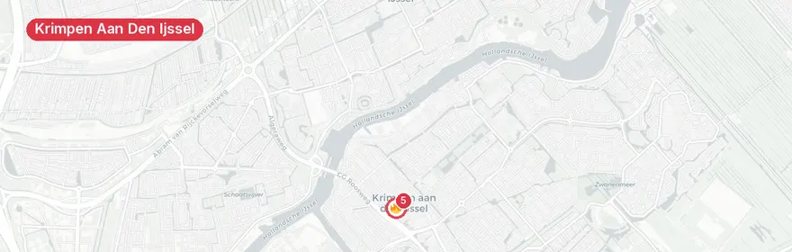 Kaart van Brand in stadhuis Raadhuisplein Krimpen aan den IJssel
