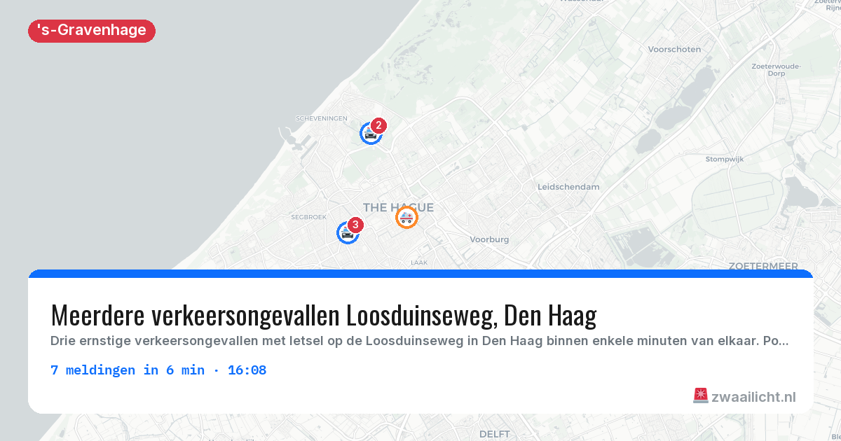 Kaart van de activiteitspiek bij 's-Gravenhage