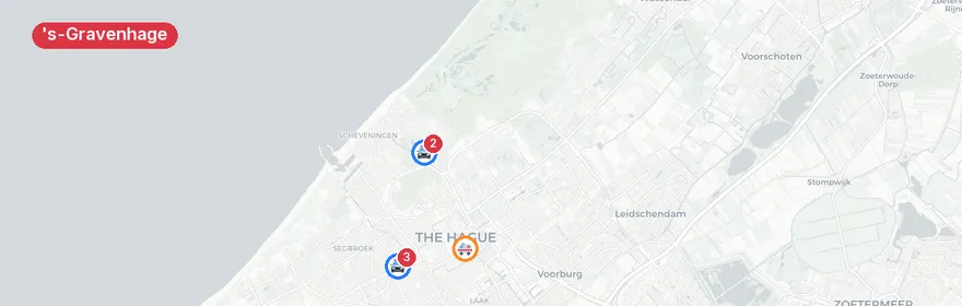 Kaart van Meerdere verkeersongevallen Loosduinseweg, Den Haag