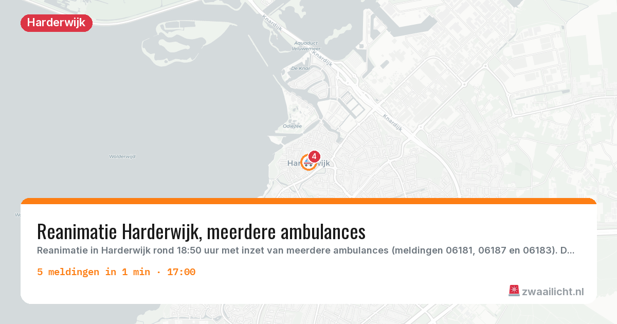 Kaart van de activiteitspiek bij Harderwijk