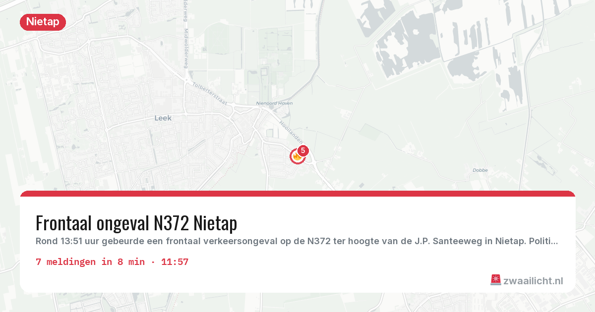 Kaart van de activiteitspiek bij Nietap