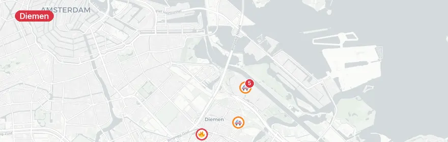 Kaart van Ammoniaklekkage Visseringweg Diemen