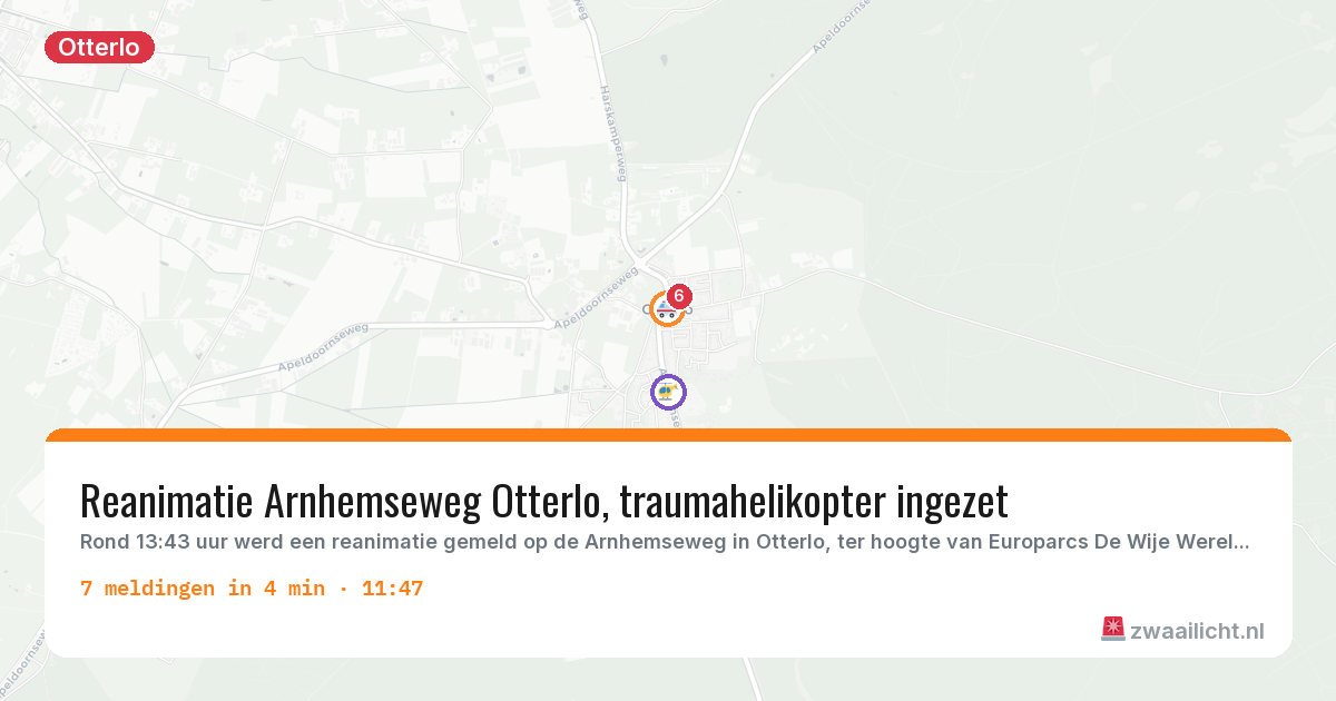 Kaart van de activiteitspiek bij Otterlo