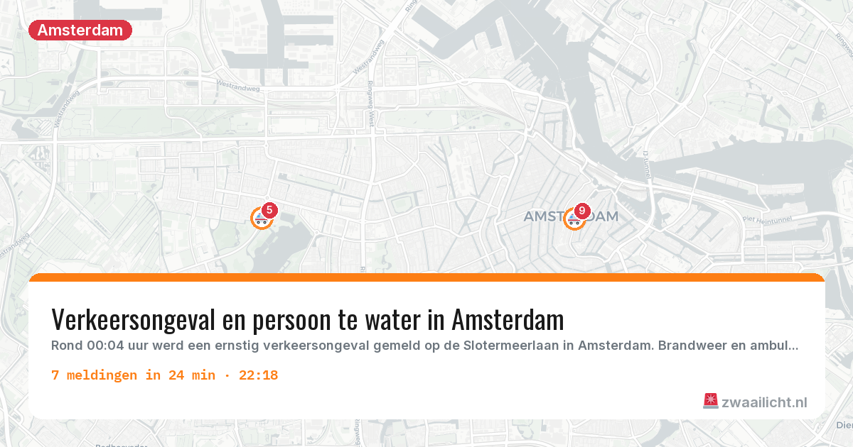 Kaart van de activiteitspiek bij Amsterdam