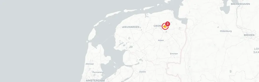 Kaart van Meerdere branden Harkstede en Groot-Ammers