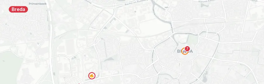 Kaart van Botsing Ettensebaan Breda