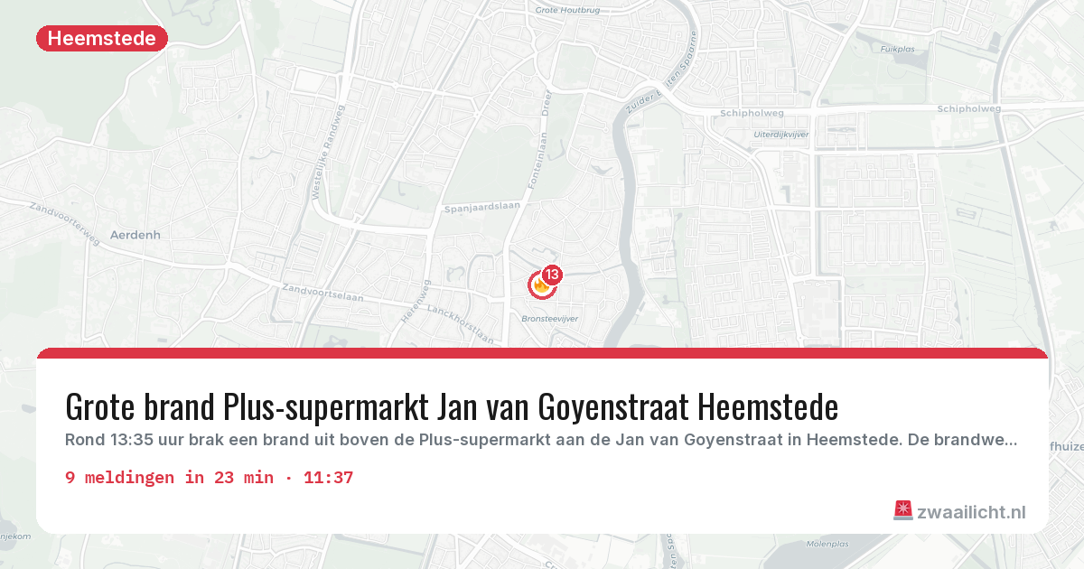 Kaart van de activiteitspiek bij Heemstede
