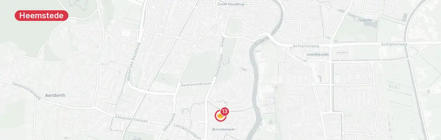 Kaart van Grote brand Plus-supermarkt Jan van Goyenstraat Heemstede