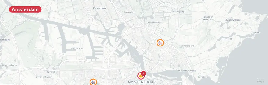Kaart van Medische noodtoestand Baweanstraat Amsterdam
