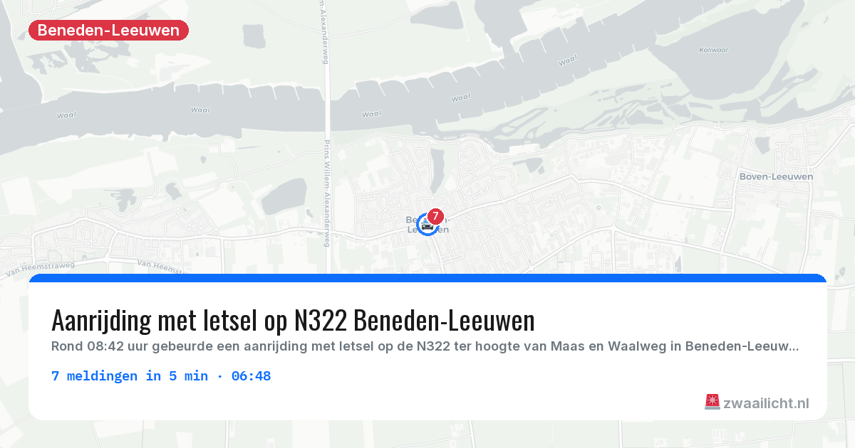 Kaart van de activiteitspiek bij Beneden-Leeuwen