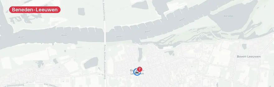 Kaart van Aanrijding met letsel op N322 Beneden-Leeuwen