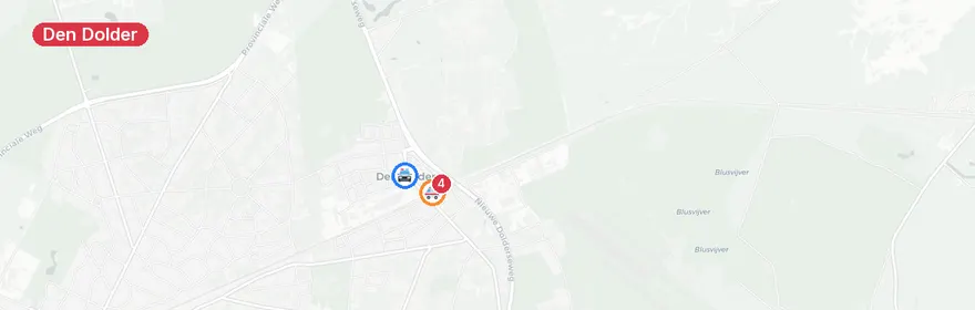 Kaart van Twee aanrijdingen in Den Dolder
