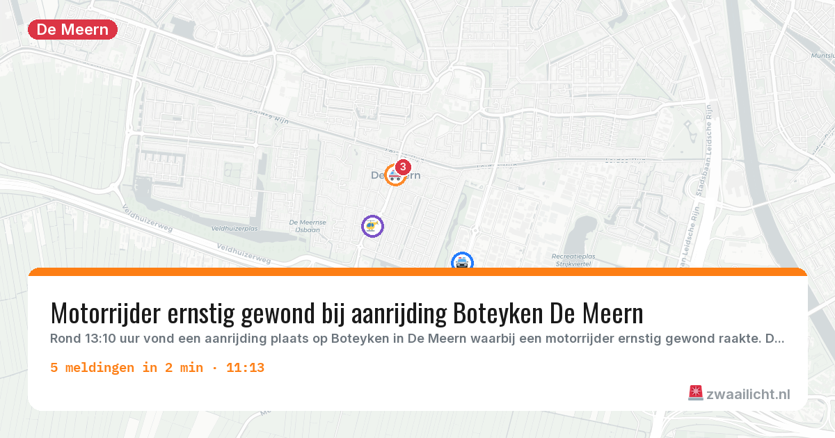 Kaart van de activiteitspiek bij De Meern