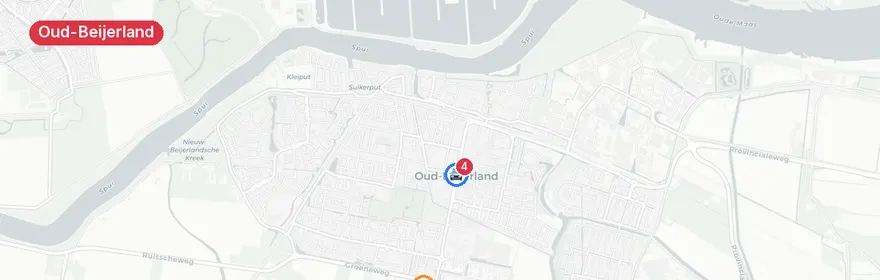 Kaart van Verkeersongeval met letsel N217 Groeneweg Oud-Beijerland