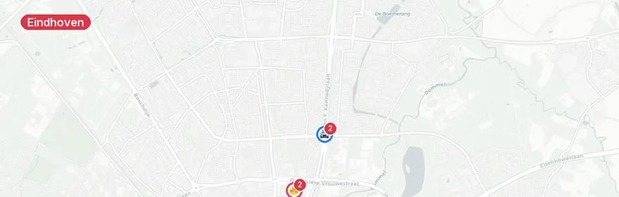 Kaart van Verkeersongeval en brandgerucht John F Kennedylaan