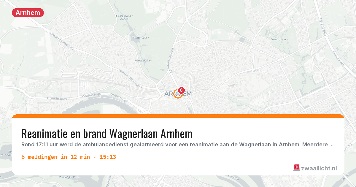 Kaart van de activiteitspiek bij Arnhem