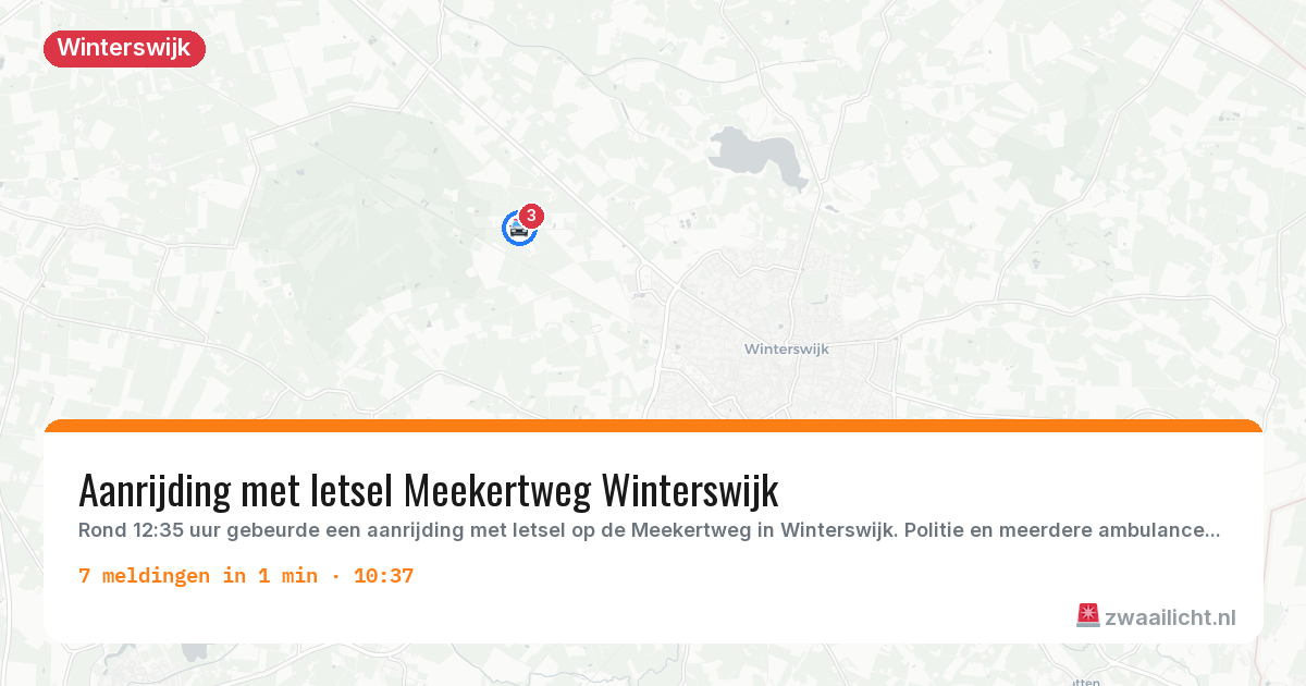 Kaart van de activiteitspiek bij Winterswijk