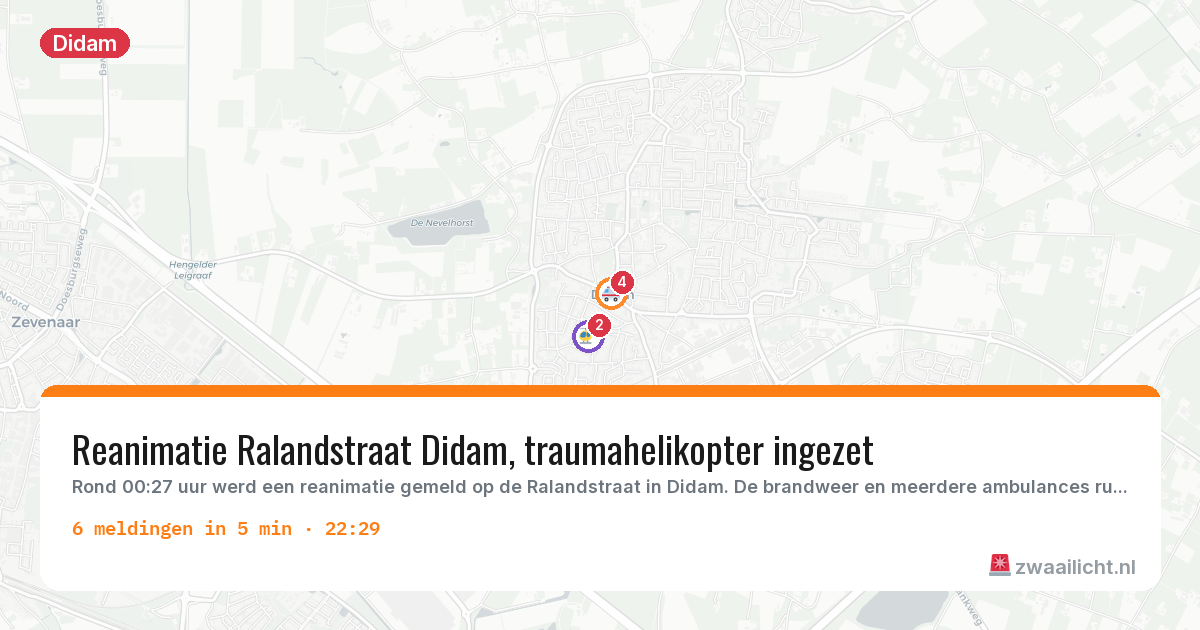 Kaart van de activiteitspiek bij Didam