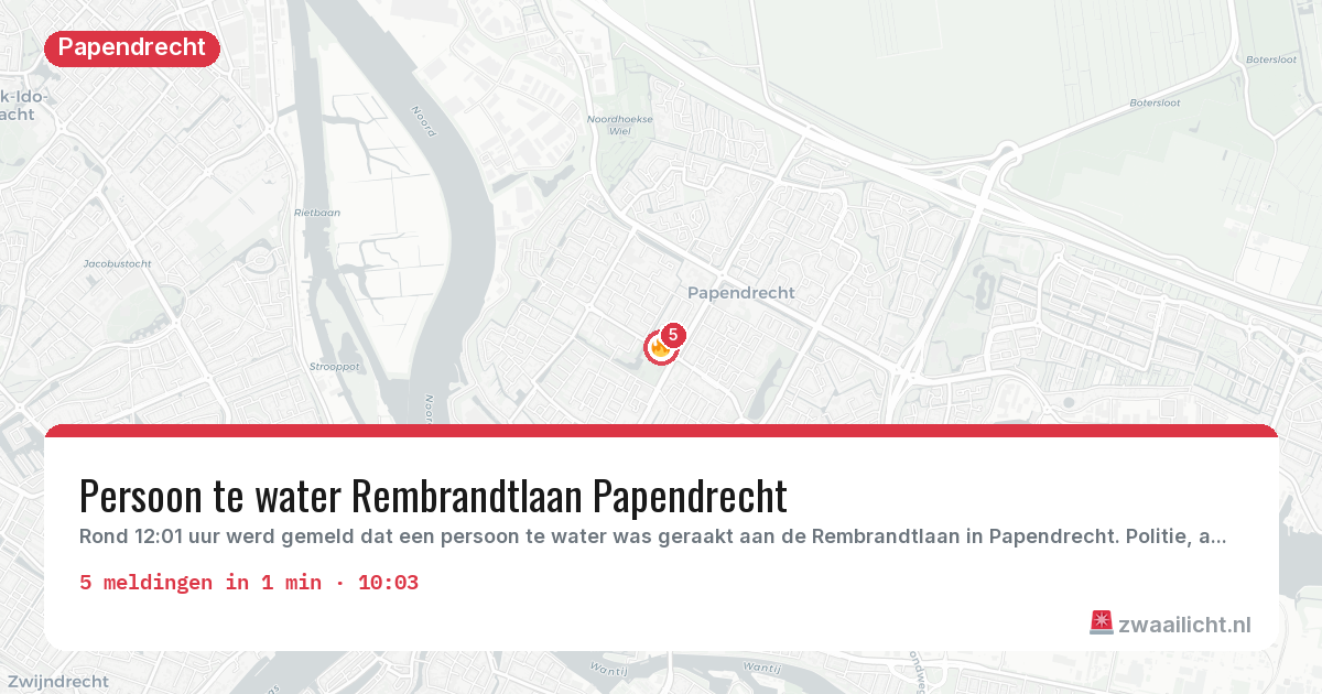 Kaart van de activiteitspiek bij Papendrecht