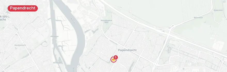 Kaart van Persoon te water Rembrandtlaan Papendrecht