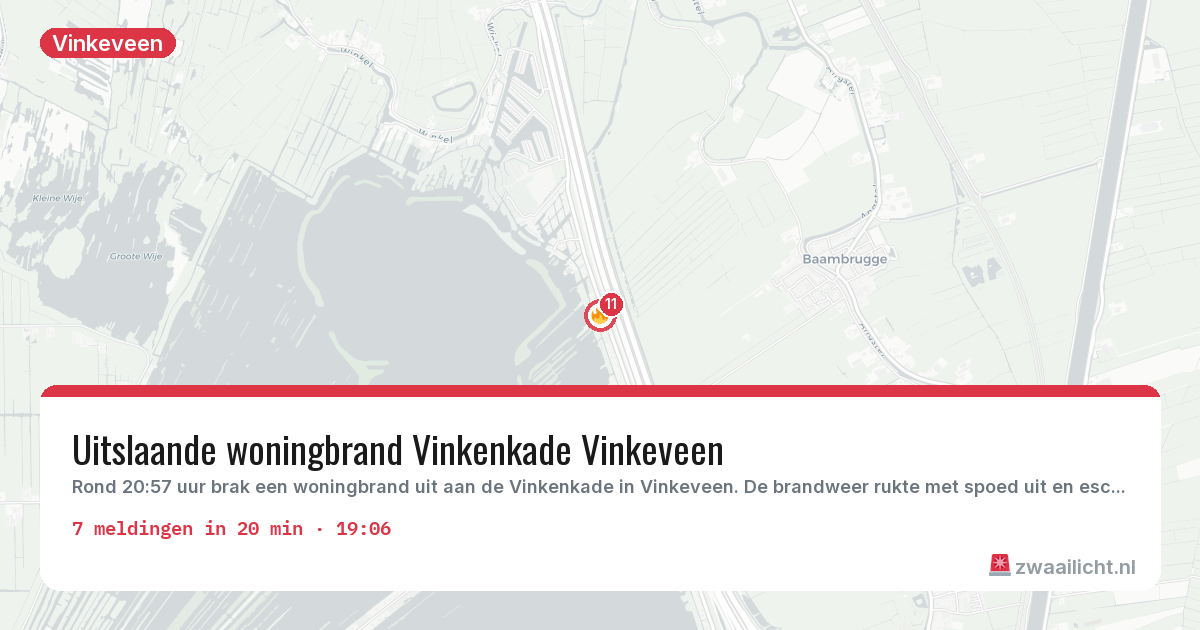 Kaart van de activiteitspiek bij Vinkeveen