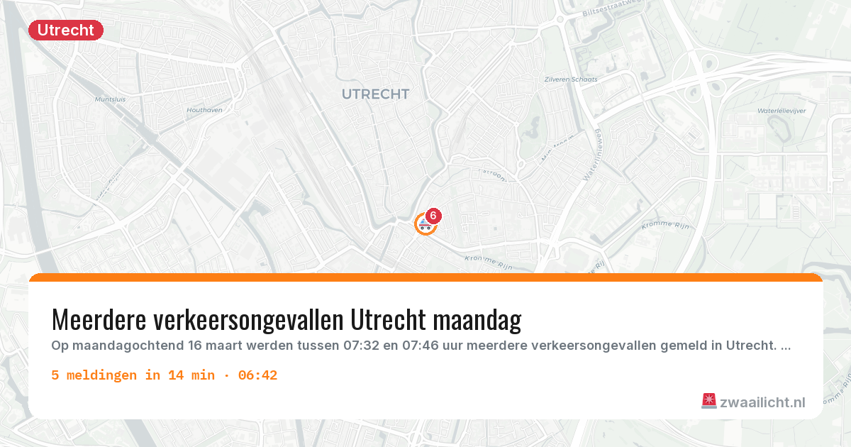 Kaart van de activiteitspiek bij Utrecht