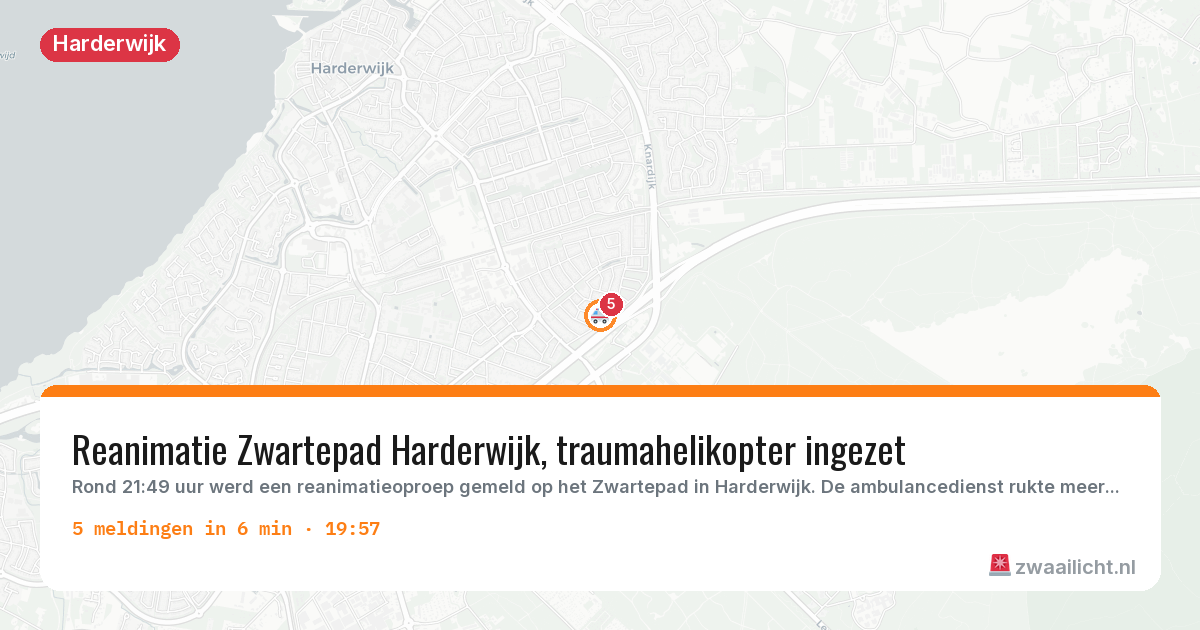 Kaart van de activiteitspiek bij Harderwijk