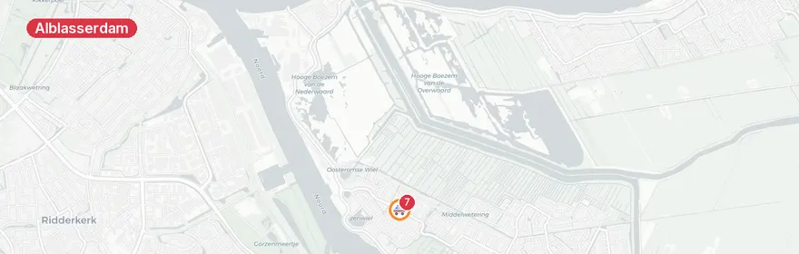Kaart van Verkeersongeval met letsel Rijnstraat Alblasserdam