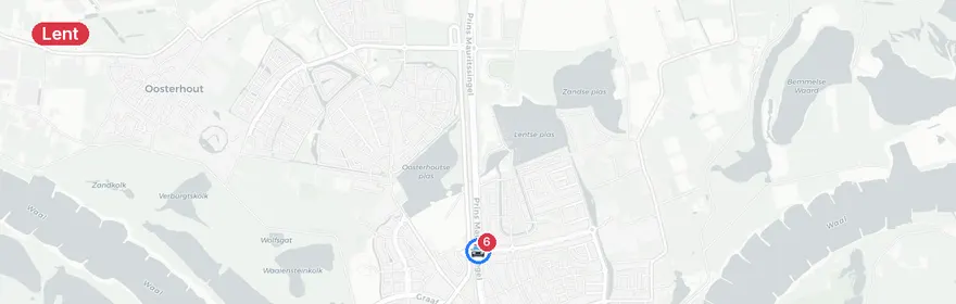 Kaart van Ernstig verkeersongeval Prins Mauritssingel Lent
