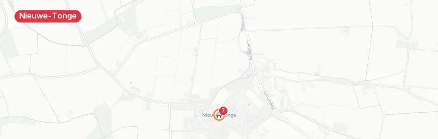Kaart van Frontale aanrijding N59 Nieuwe-Tonge, twee gewonden